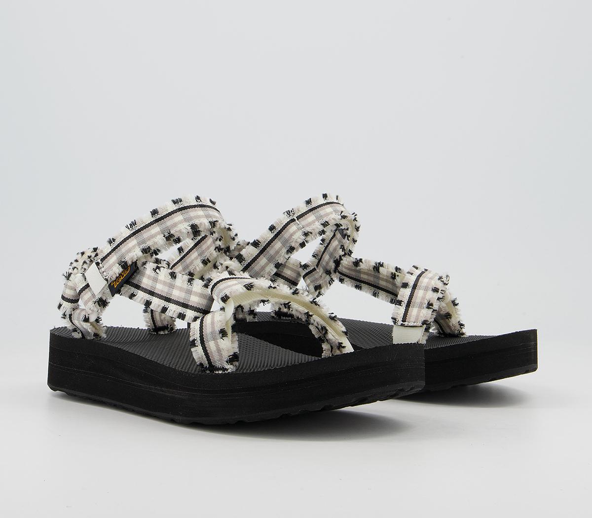 TevaMidform Fray SandalsWhite Black Check