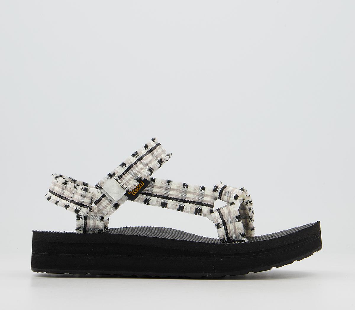 TevaMidform Fray SandalsWhite Black Check