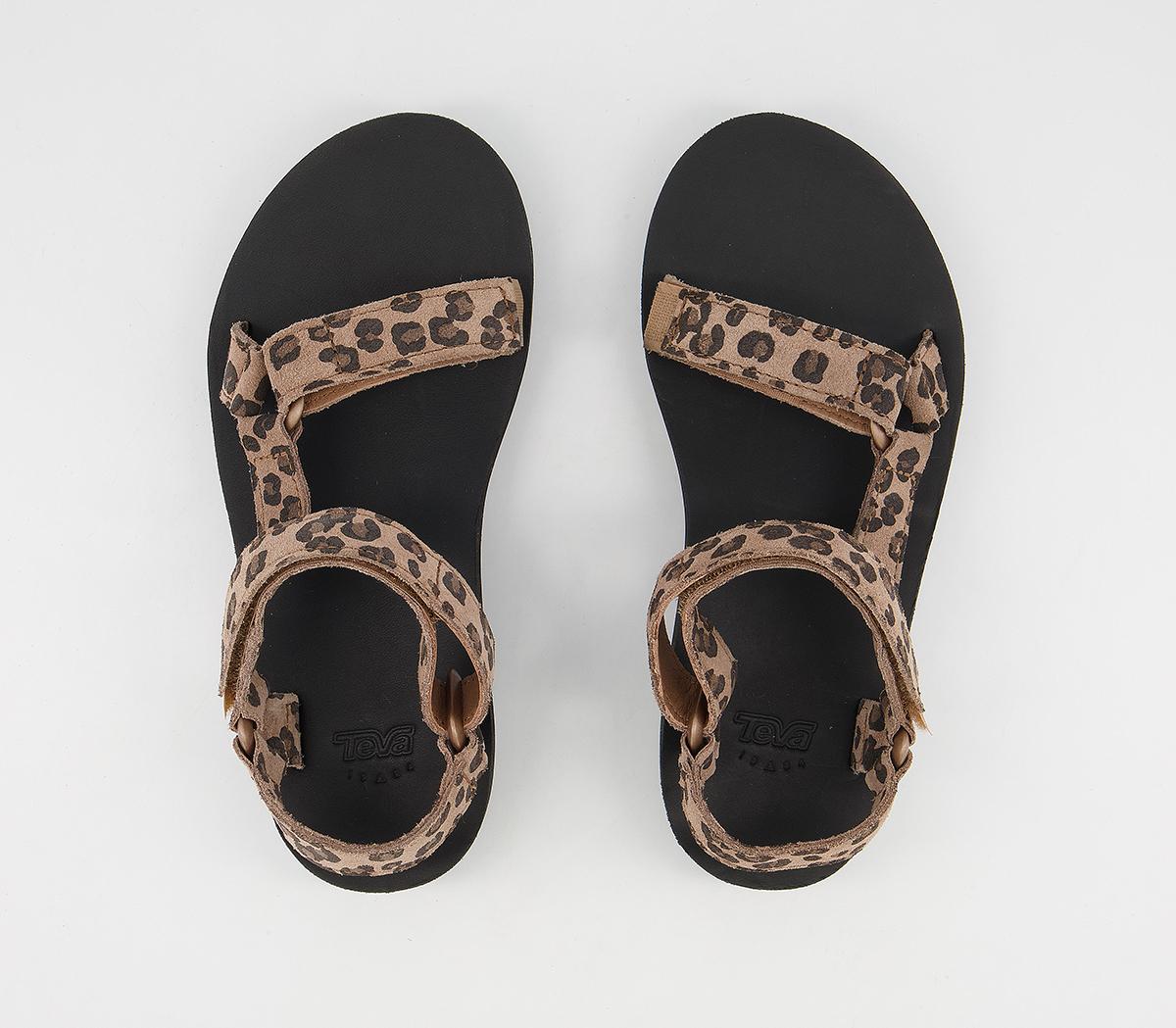 Teva Midform Universal Leather Sandals Leopard Womens Sandals 