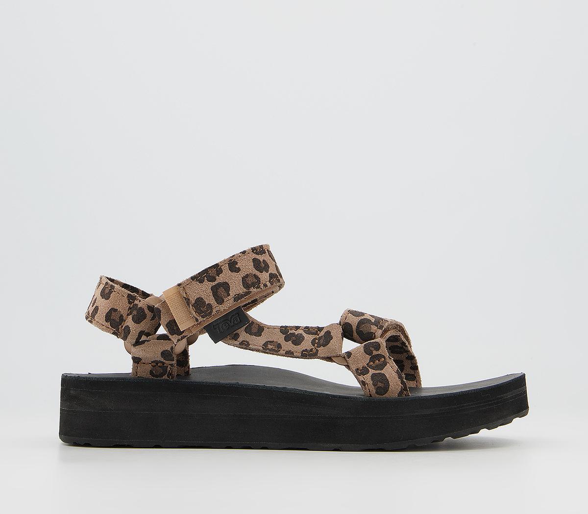 Teva Midform Universal Leather Sandals Leopard Women's Sandals