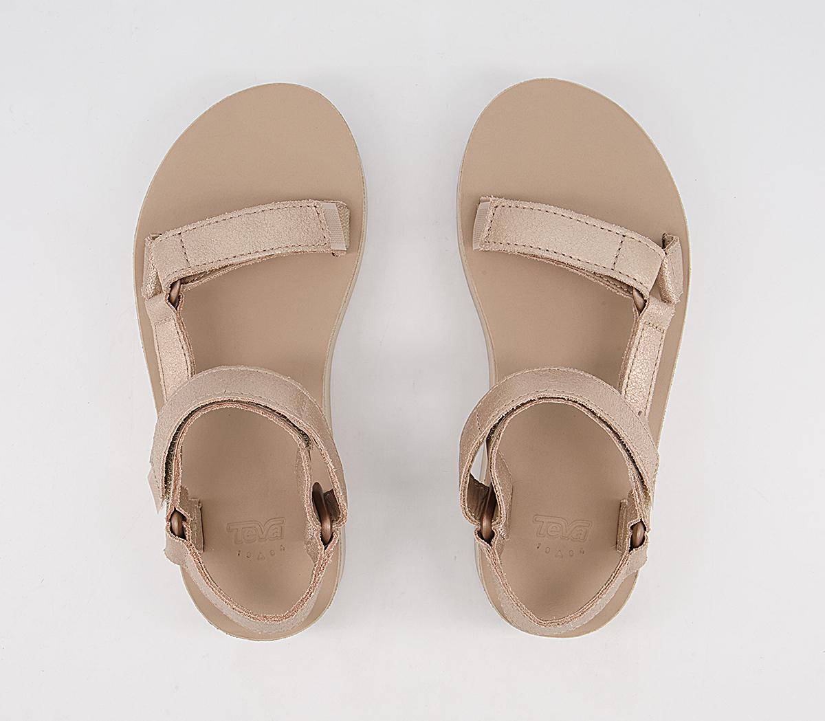 TevaFlatform Leather SandalsChampagne