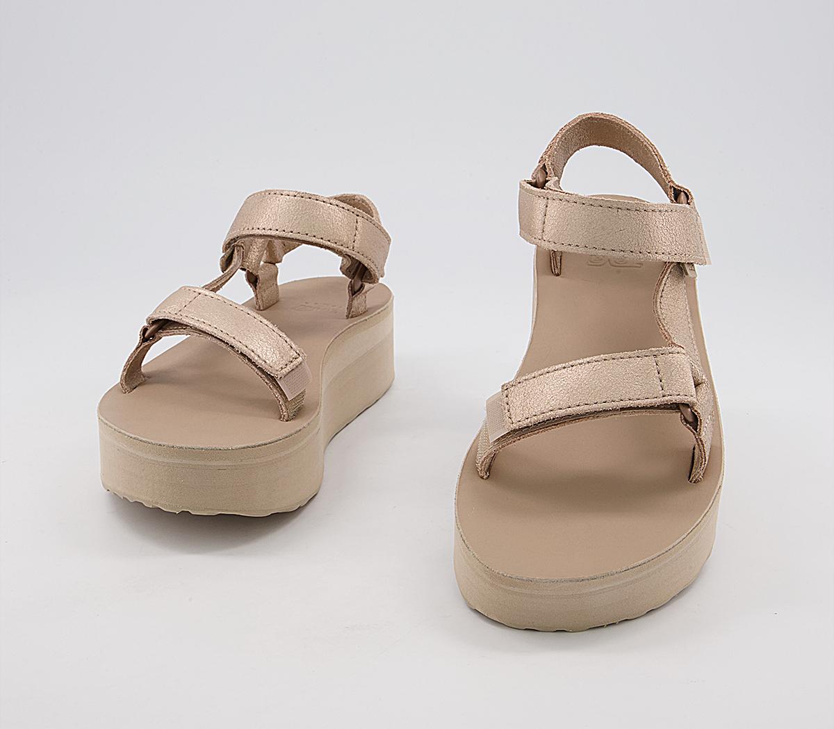 TevaFlatform Leather SandalsChampagne