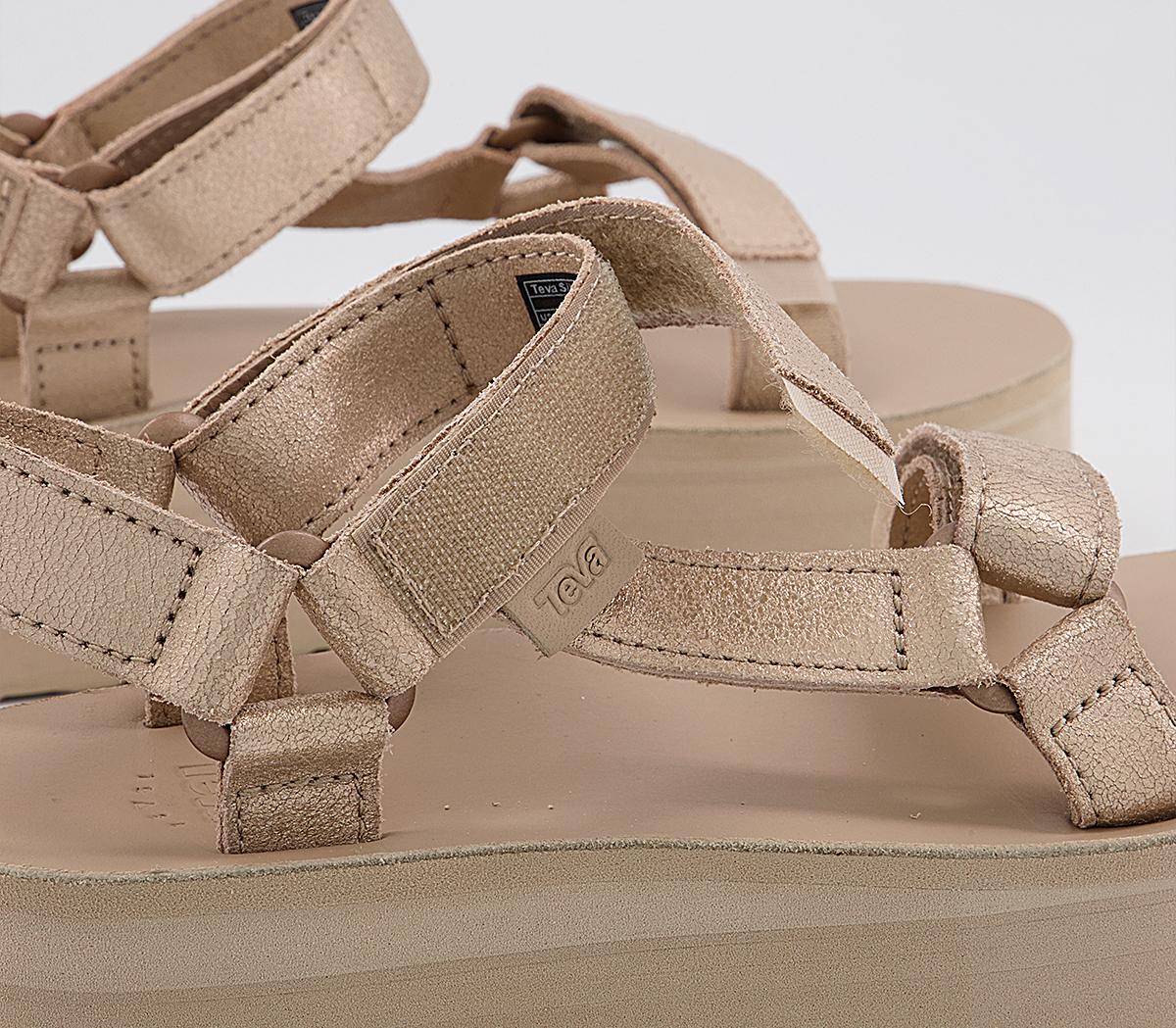 TevaFlatform Leather SandalsChampagne