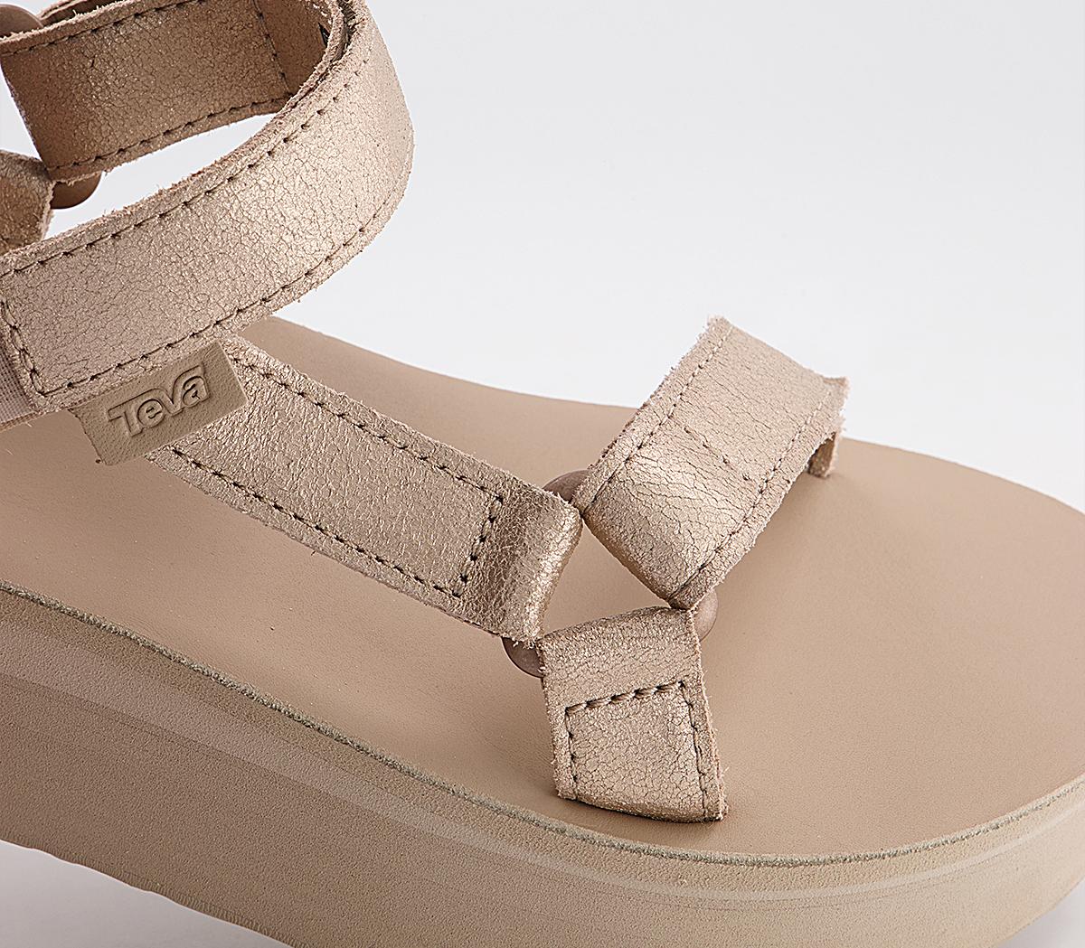 TevaFlatform Leather SandalsChampagne