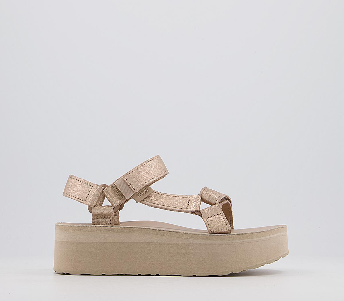 TevaFlatform Leather SandalsChampagne