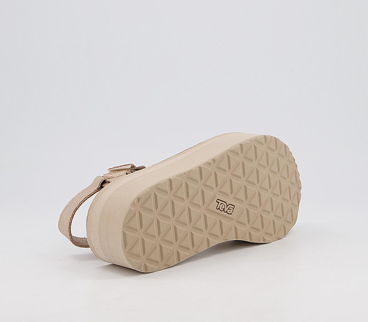 TevaFlatform Leather SandalsChampagne