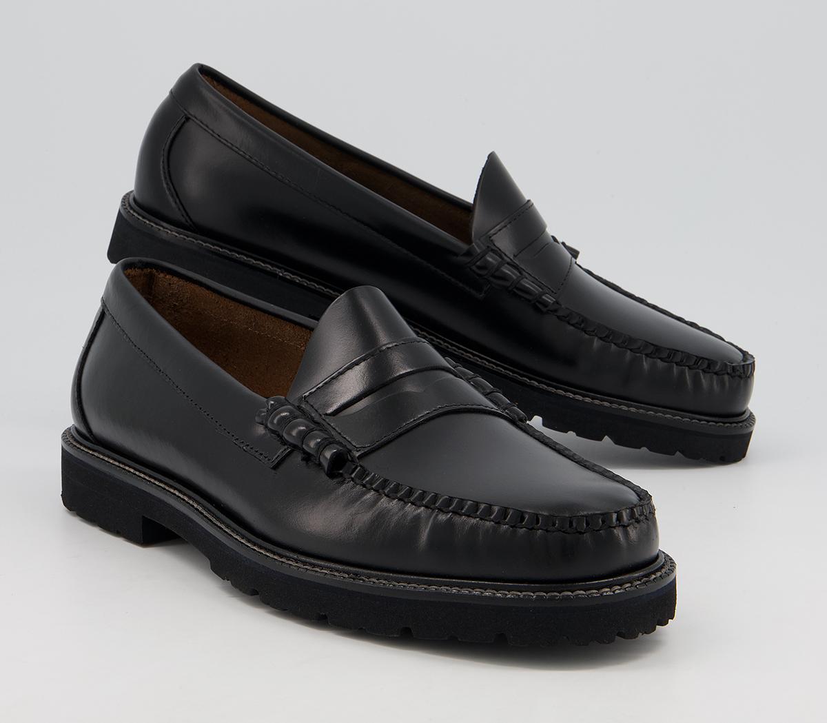 G.H Bass & Co Weejuns II 90s Larson Moc Penny Loafers Black Leather ...