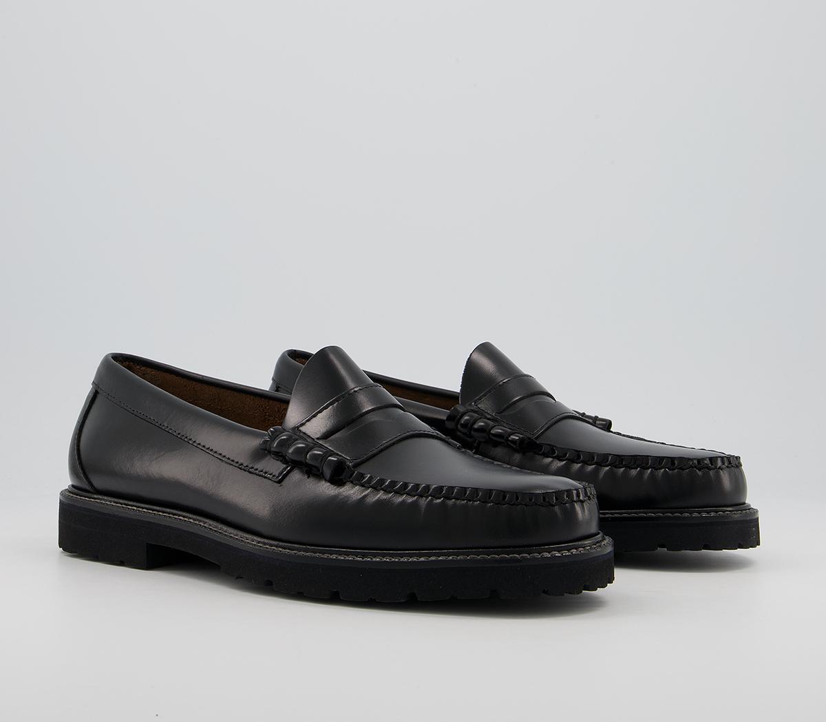 G.H Bass & Co Weejuns II 90s Larson Moc Penny Loafers Black Leather ...