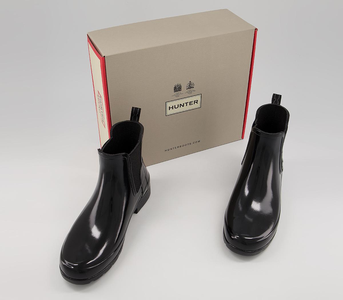 HunterRefined Chelsea Gloss BootsBlack