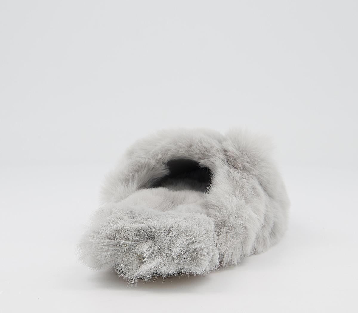 Joules Cosy Fluffy Mule Junior Slippers Joules Cosy Fluffy Mule Junior Slippers Grey