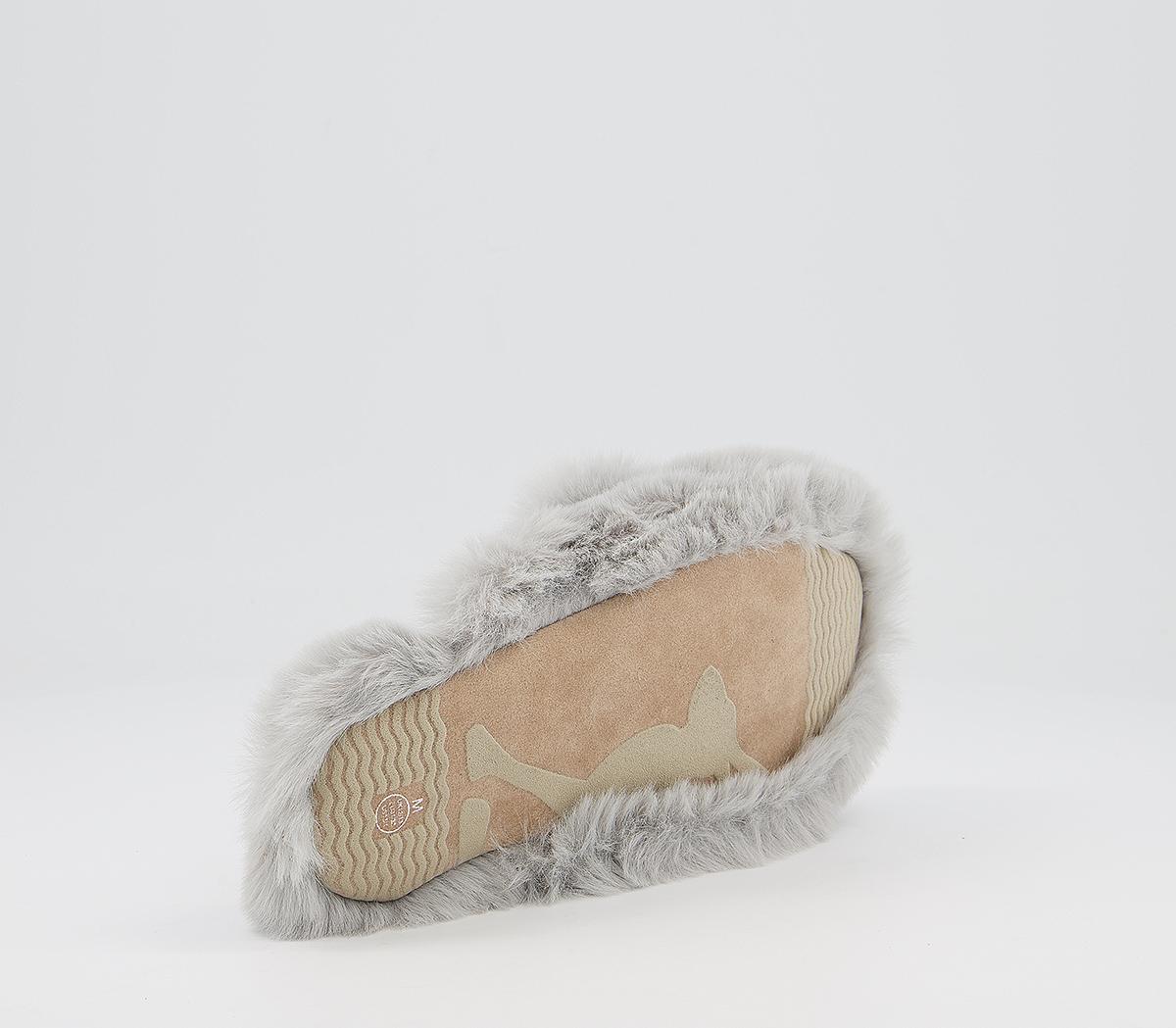 Joules Cosy Fluffy Mule Junior Slippers Joules Cosy Fluffy Mule Junior Slippers Grey