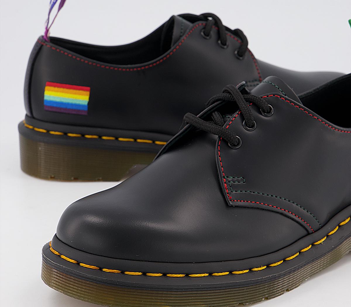 Dr. Martens 1461 Pride 3 Eye Shoes W Black Smooth - Flat Shoes for 