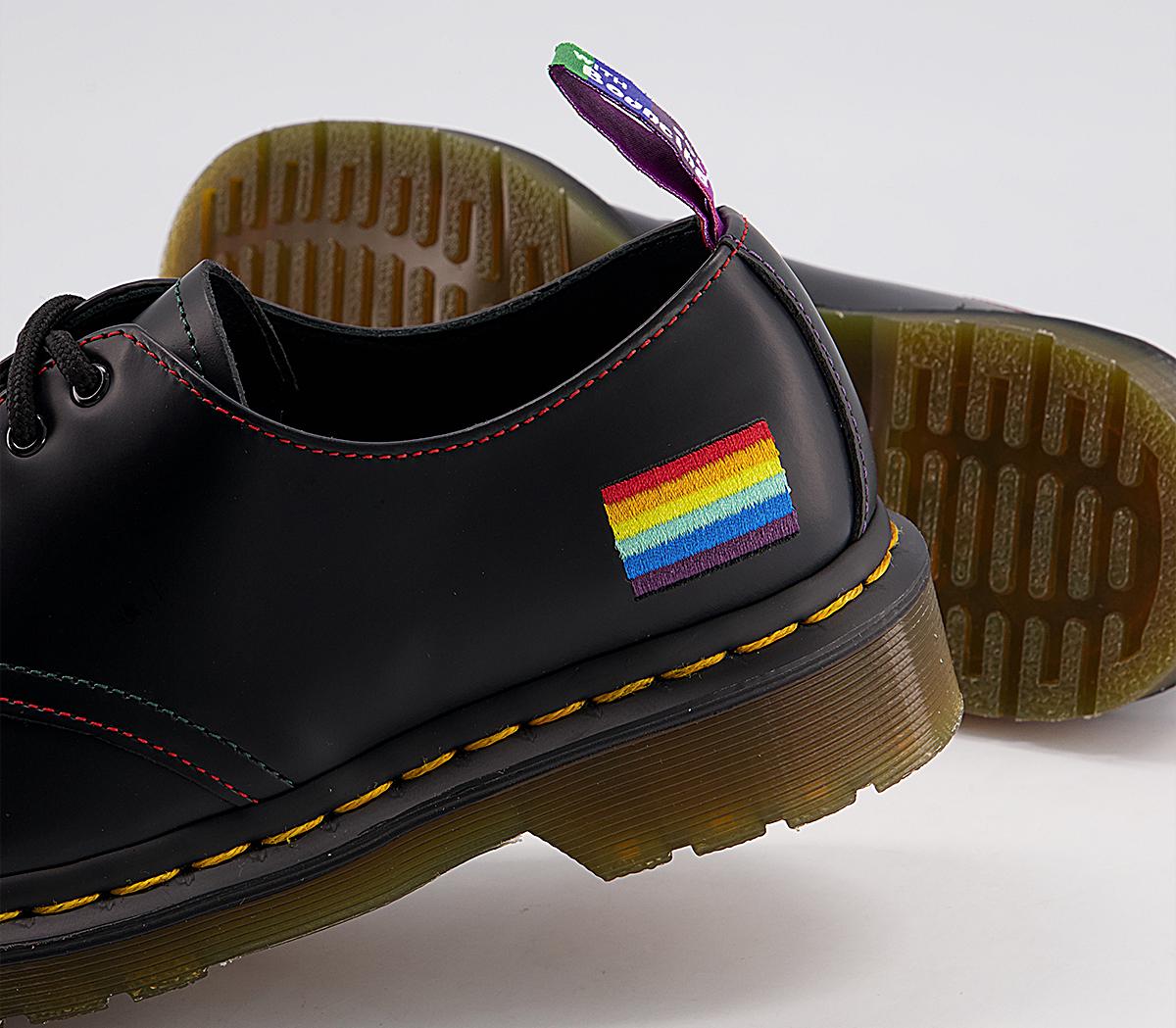 Dr. Martens 1461 Pride 3 Eye Shoes W Black Smooth - Flat Shoes for 