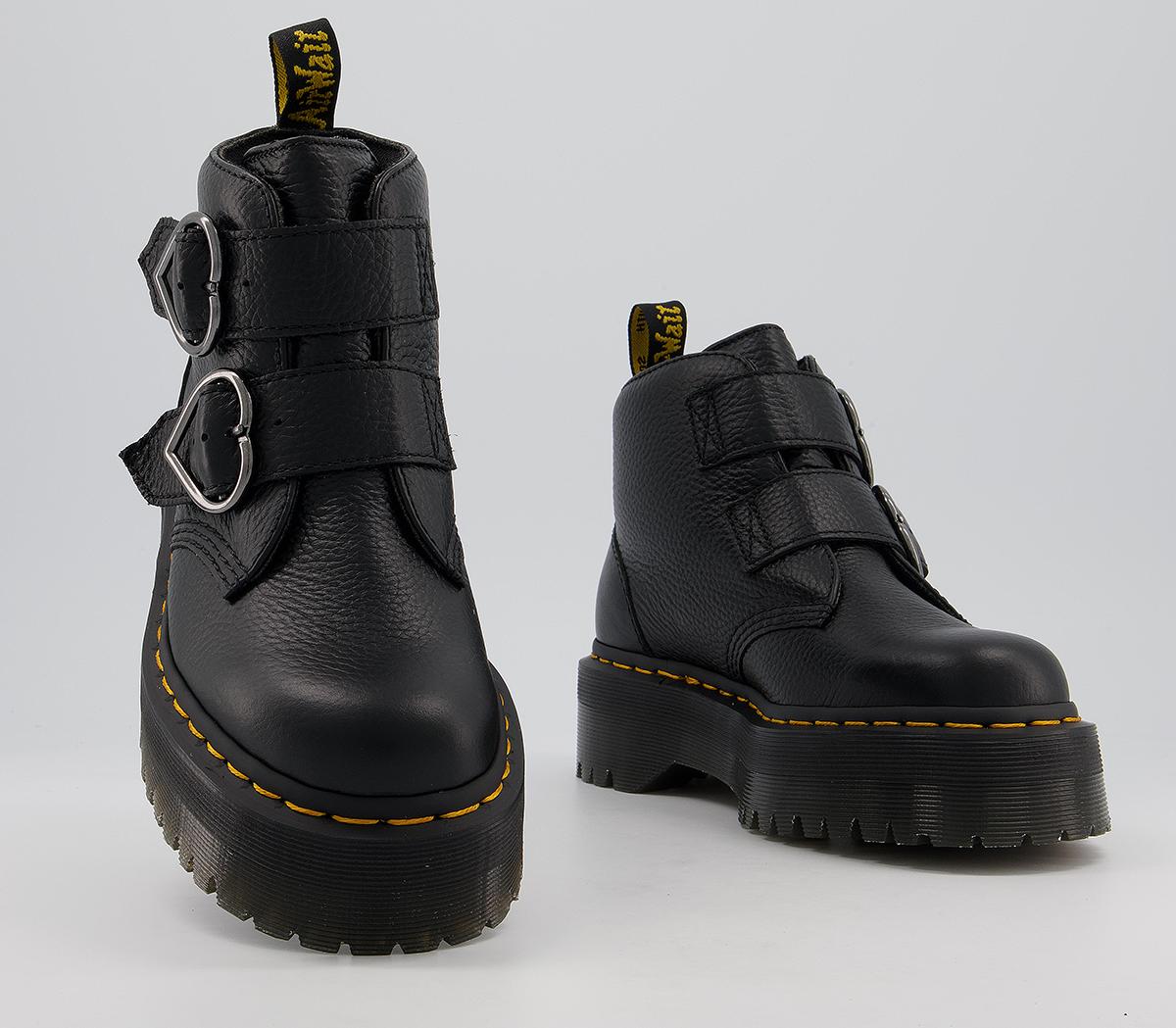 Dr. Martens Devon Heart Boots Black - Women's Boots