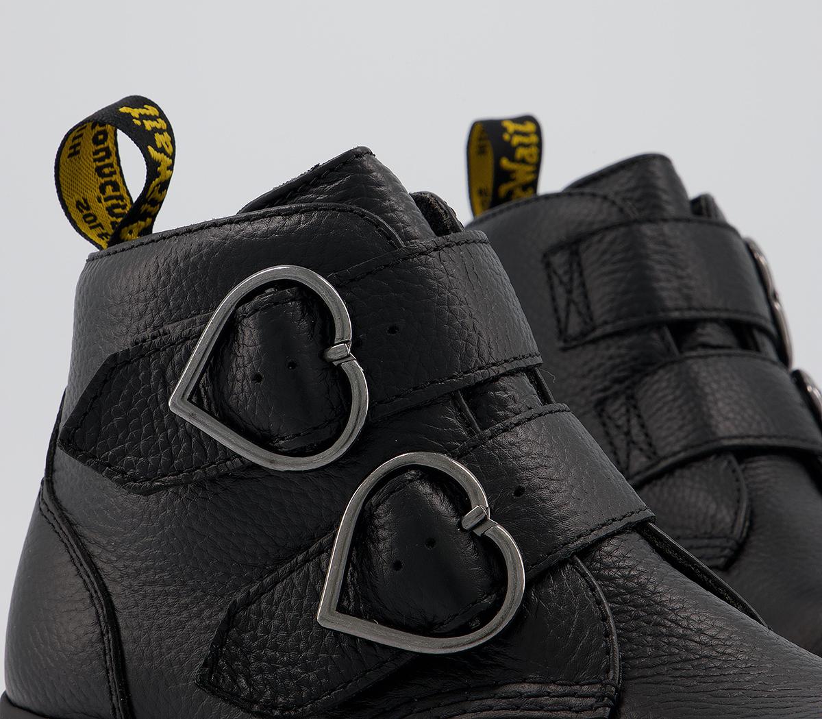 Dr. Martens Devon Heart Boots Black - Women's Boots