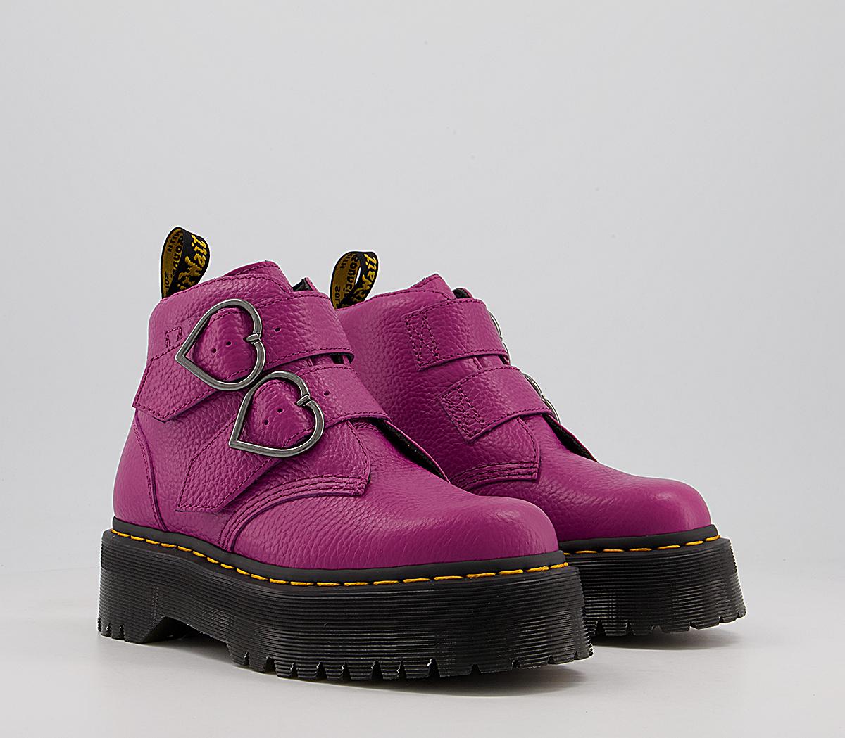 Dr. Martens Devon Heart Boots Fuchsia Women's Ankle Boots