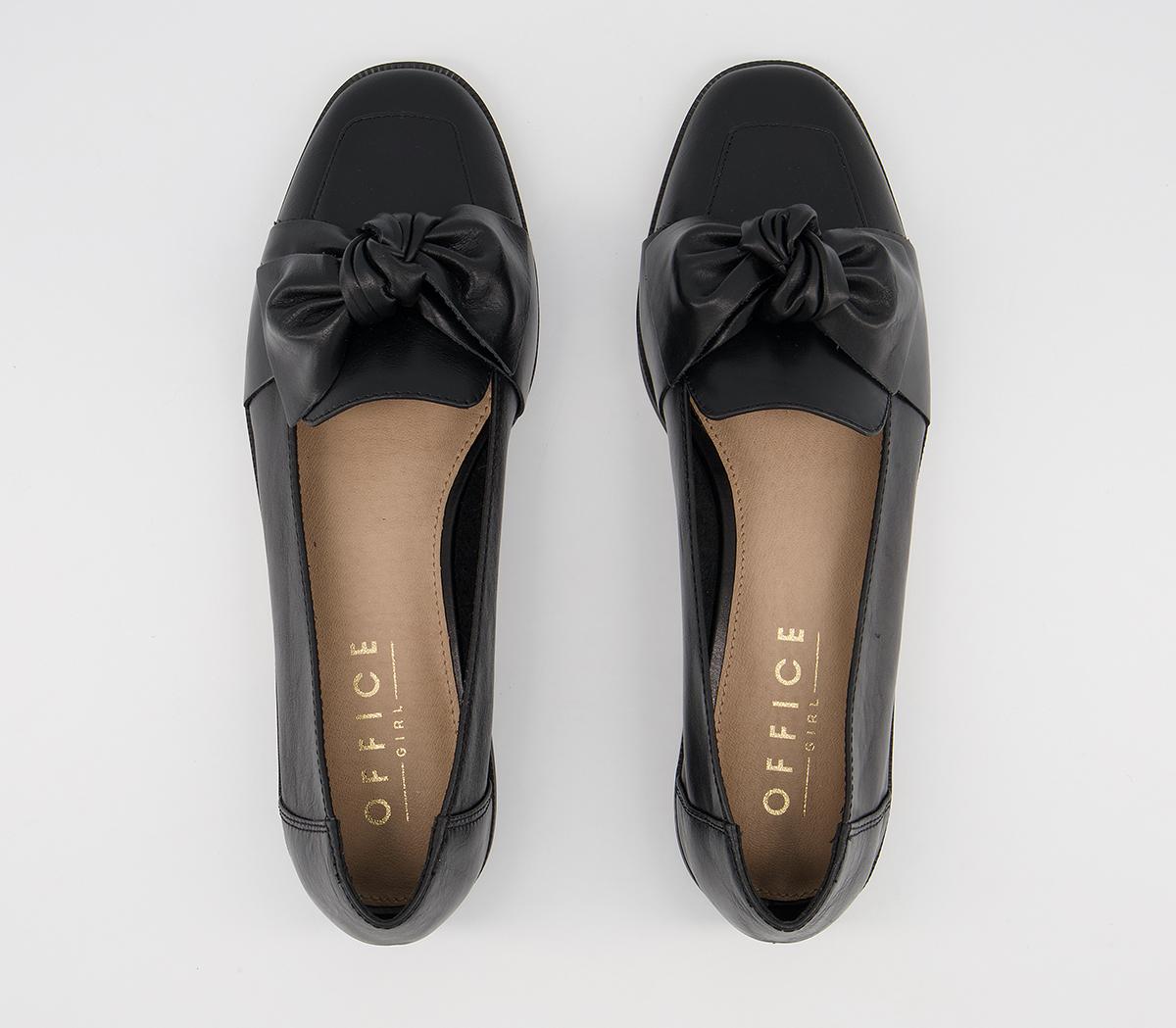 Office Flurry Bow Loafer Shoes Office Flurry Bow Loafer Shoes Black Leather
