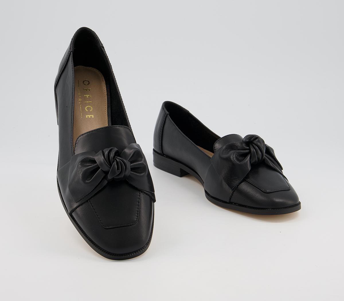 Office Flurry Bow Loafer Shoes Office Flurry Bow Loafer Shoes Black Leather