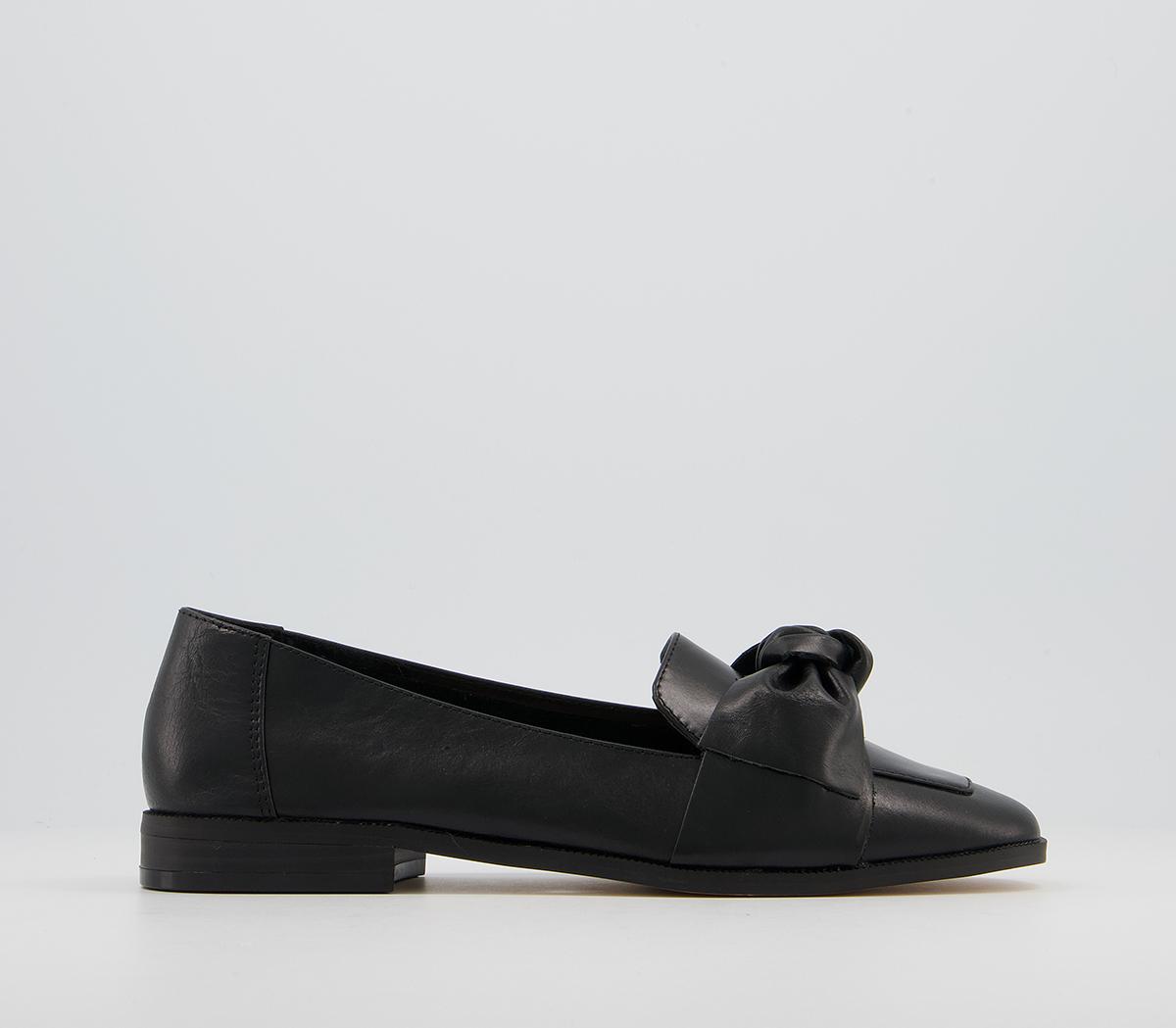 OfficeFlurry Bow Loafer ShoesBlack Leather