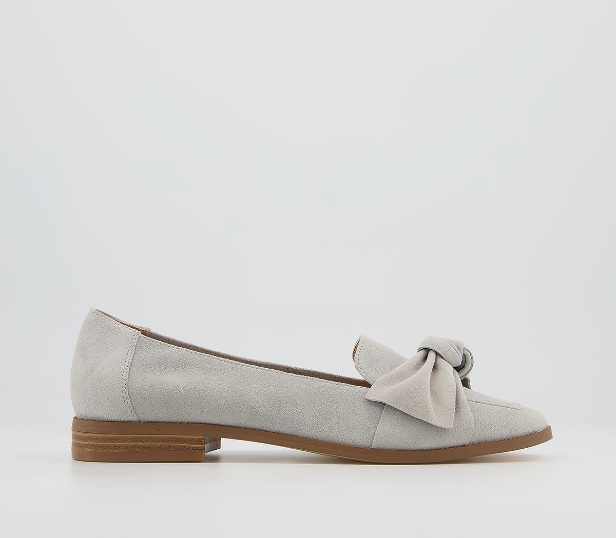OFFICEFlurry Bow LoafersLight Grey Suede