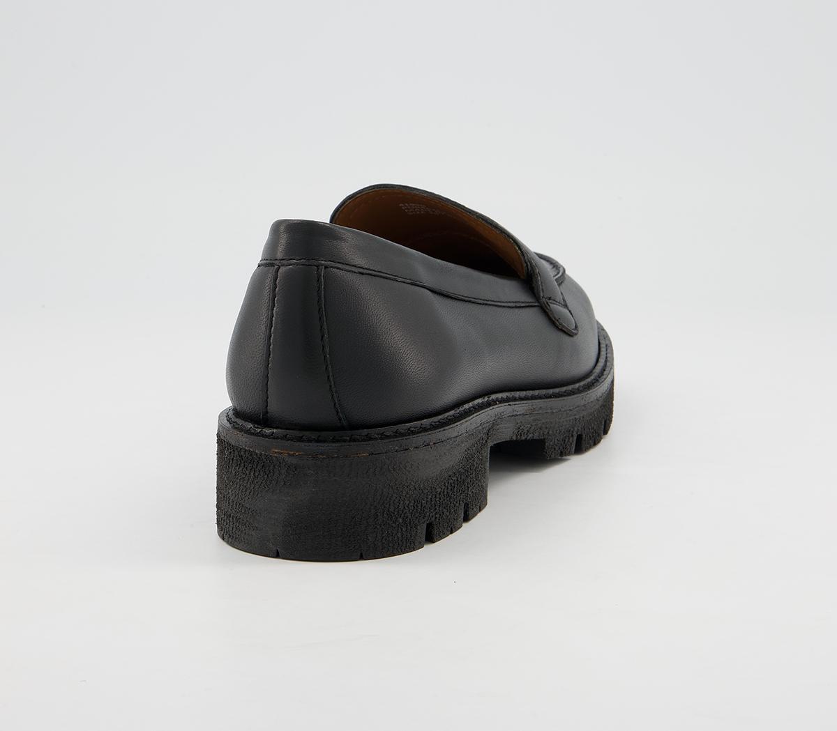 Office Frill Chunky Padded Loafer Shoes Office Frill Chunky Padded Loafer Shoes Black Leather Croc Mix