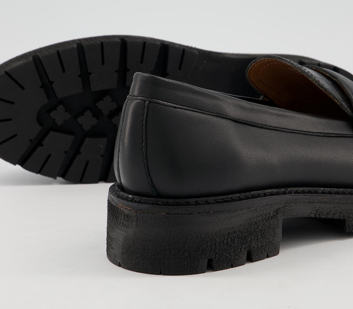 Office Frill Chunky Padded Loafer Shoes Office Frill Chunky Padded Loafer Shoes Black Leather Croc Mix
