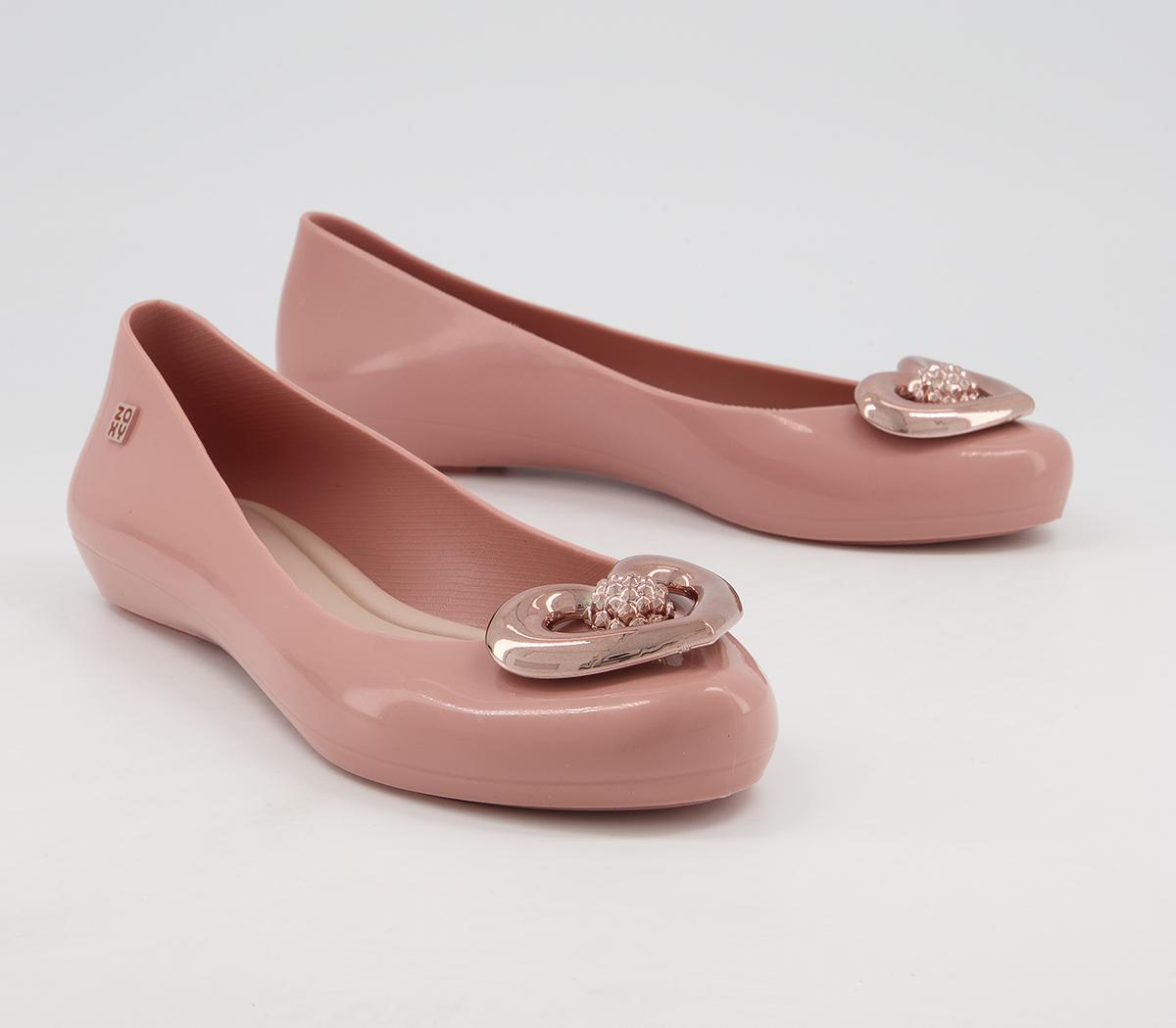 Zaxy Pop Heart Love Flats Blush - Women's Vegan Shoes