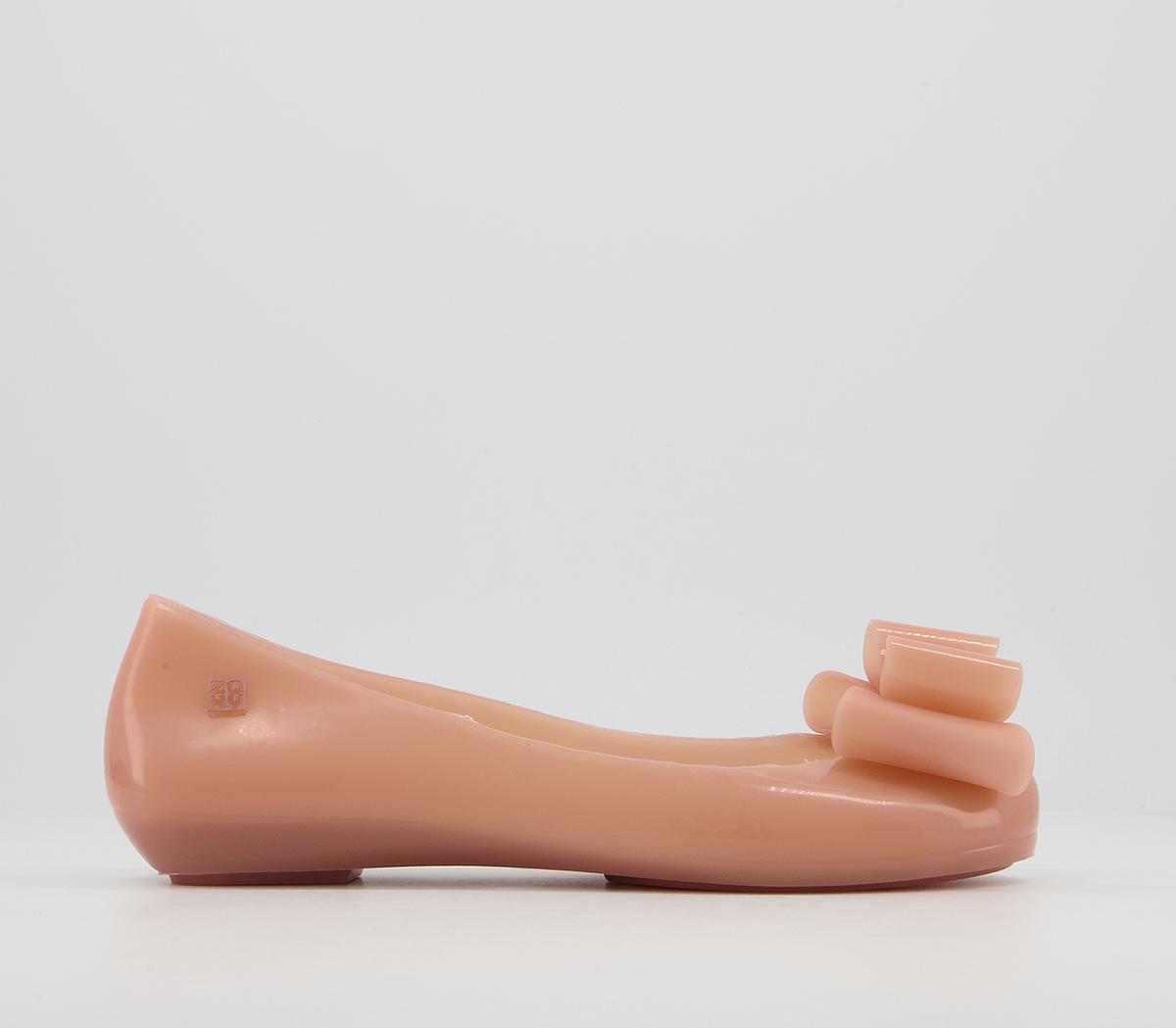Zaxy Pop Bow Classic Flats Nude - Women's Vegan Shoes