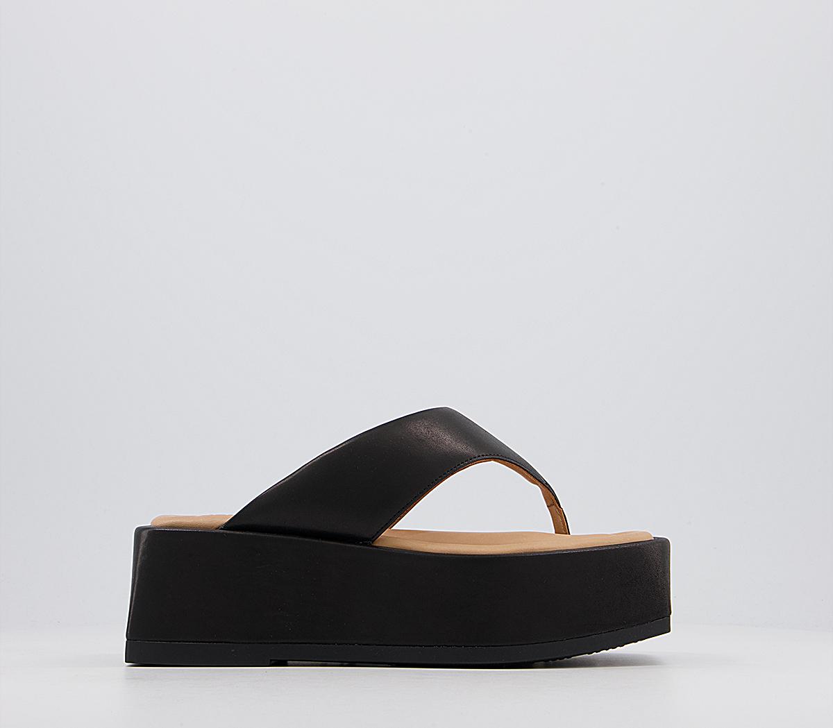 Atelier by Vagabond Juno Toe Thong Platform Sandals Black