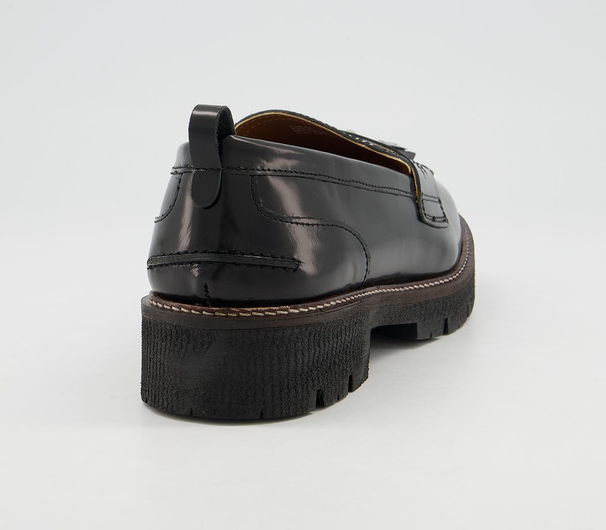 Office Fundamental Cleated Tassel Loafer Shoes Office Fundamental Cleated Tassel Loafer Shoes Black Leather
