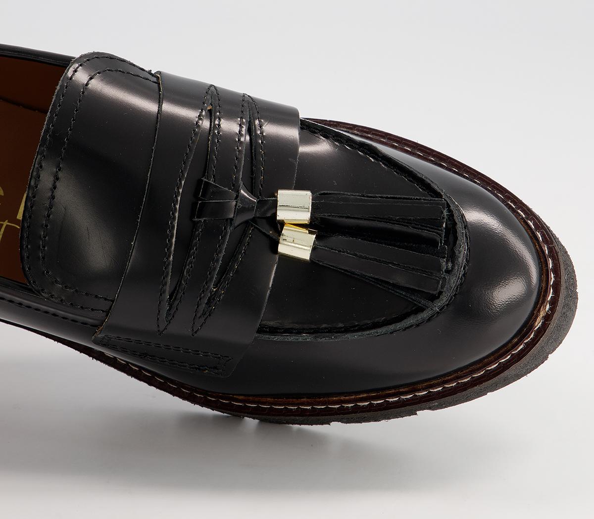 Office Fundamental Cleated Tassel Loafer Shoes Office Fundamental Cleated Tassel Loafer Shoes Black Leather