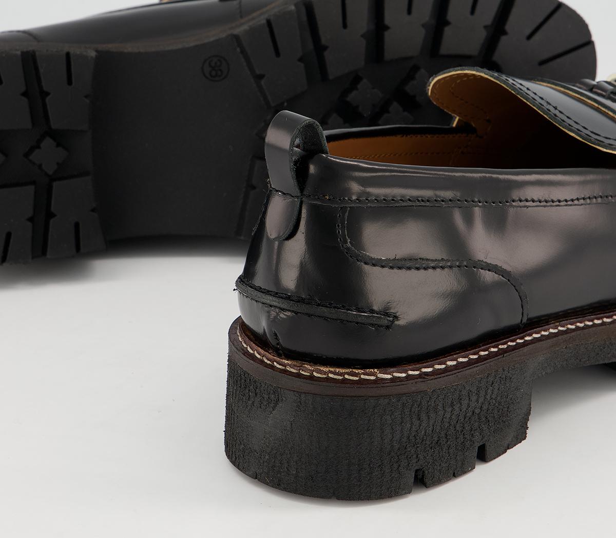 Office Fundamental Cleated Tassel Loafer Shoes Office Fundamental Cleated Tassel Loafer Shoes Black Leather