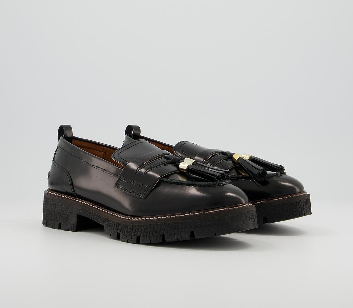 Office Fundamental Cleated Tassel Loafer Shoes Office Fundamental Cleated Tassel Loafer Shoes Black Leather
