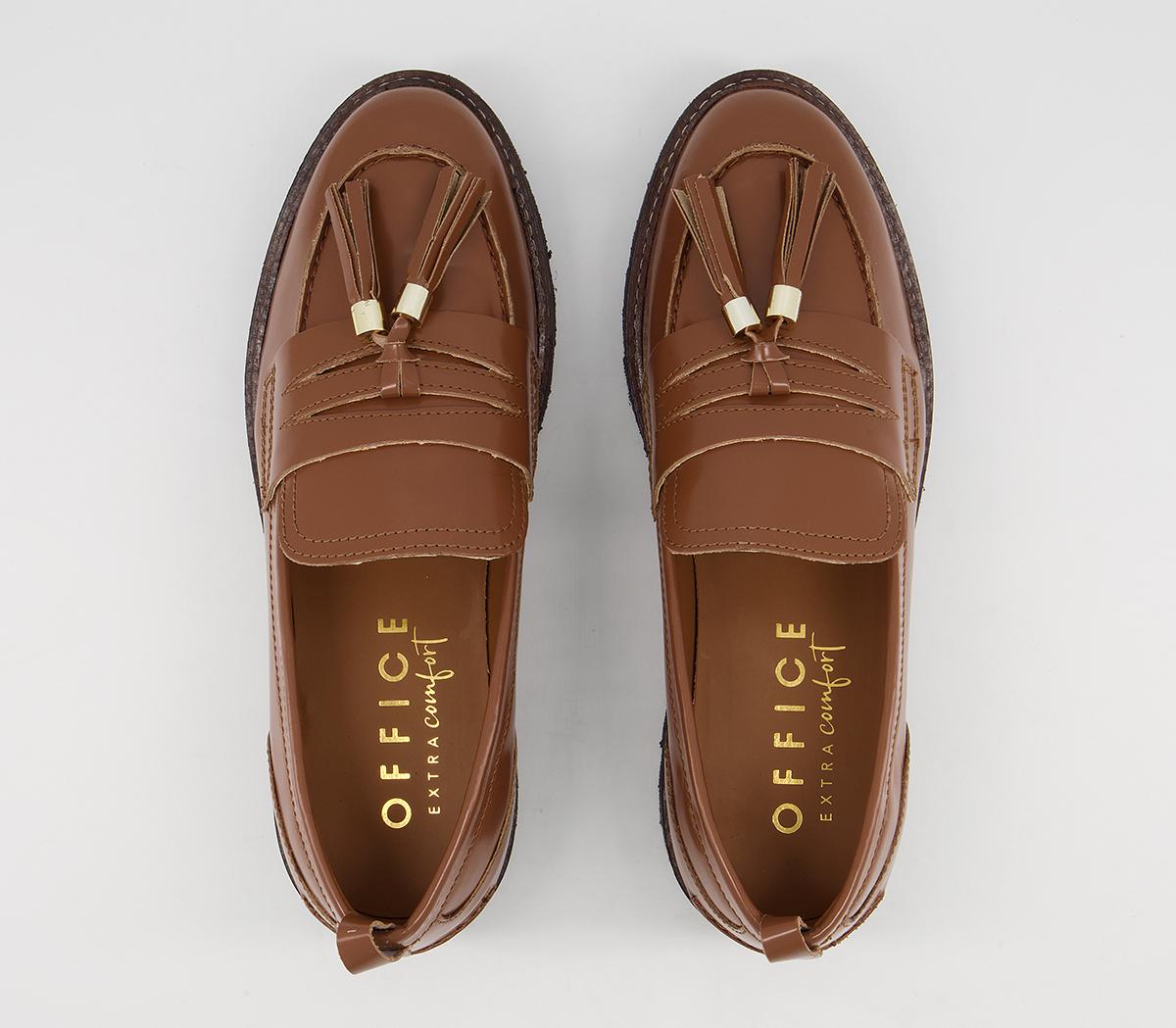 Office Fundamental Cleated Tassel Loafer Shoes Office Fundamental Cleated Tassel Loafer Shoes Brown Leather