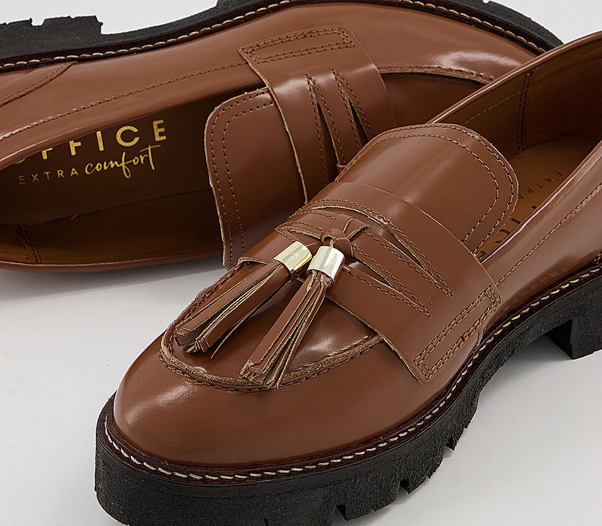 Office Fundamental Cleated Tassel Loafer Shoes Office Fundamental Cleated Tassel Loafer Shoes Brown Leather
