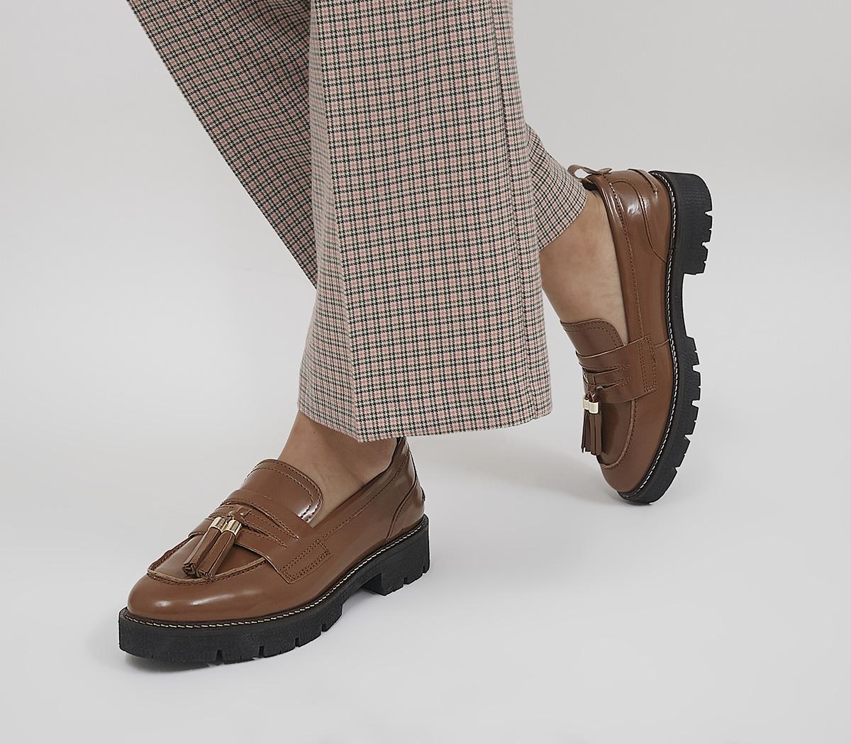 OfficeFundamental Cleated Tassel Loafer ShoesBrown Leather