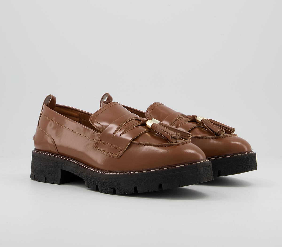 Office Fundamental Cleated Tassel Loafer Shoes Office Fundamental Cleated Tassel Loafer Shoes Brown Leather