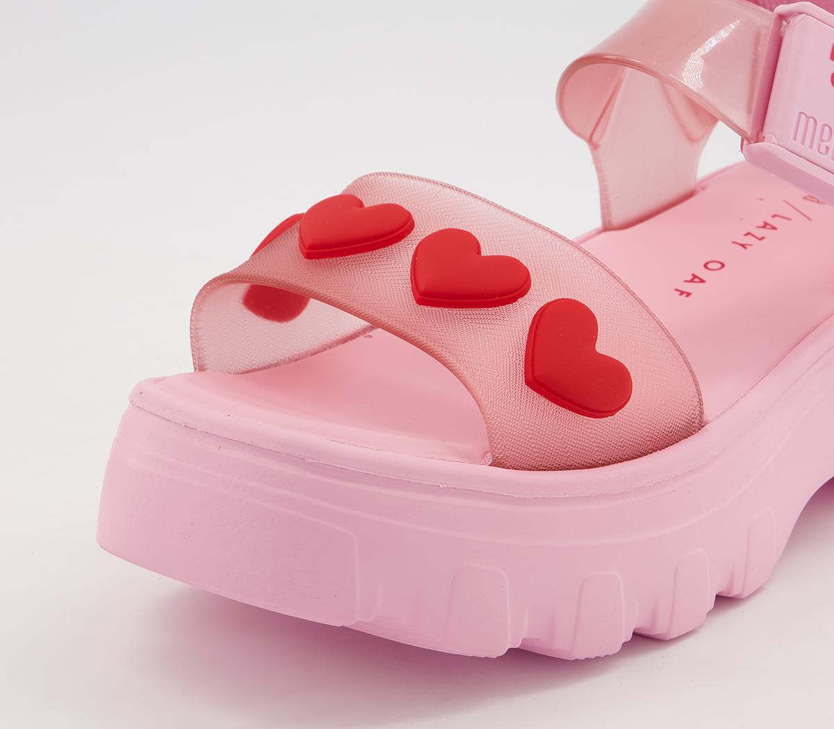 Melissa Melissa X Lazy Oaf Kick Off Heart Sandals Pink - Womens