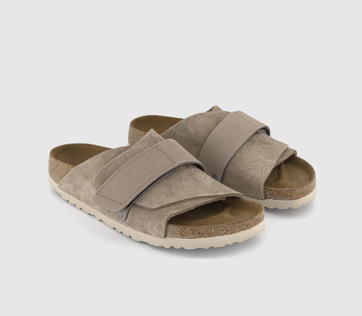 Birkenstock Womens Kyoto Sandals Taupe Suede Natural, 6