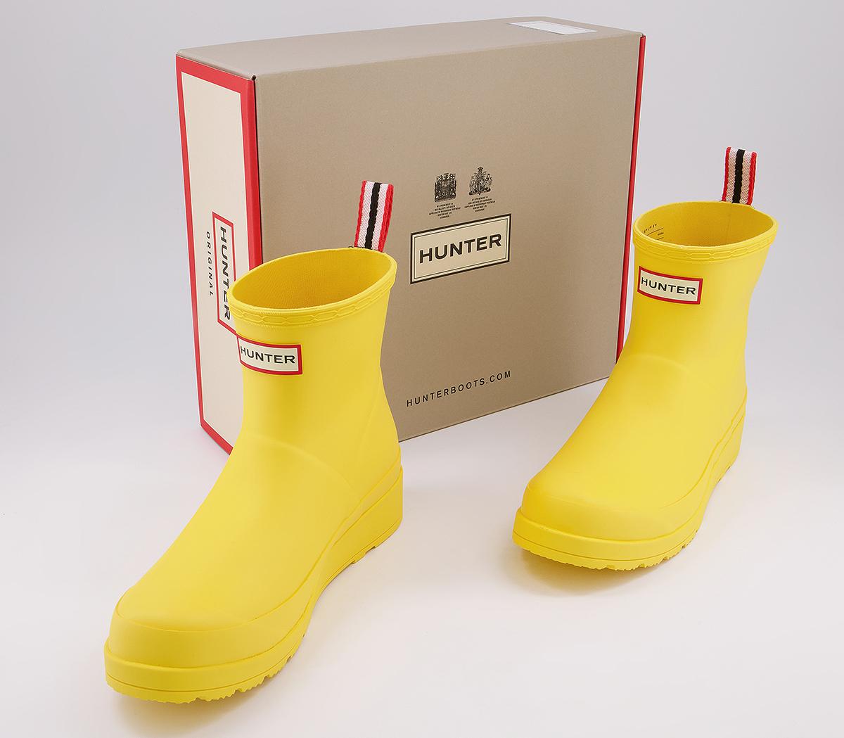 Hunter Original Play Short Boots Yellow - Women's Ankle Boots
