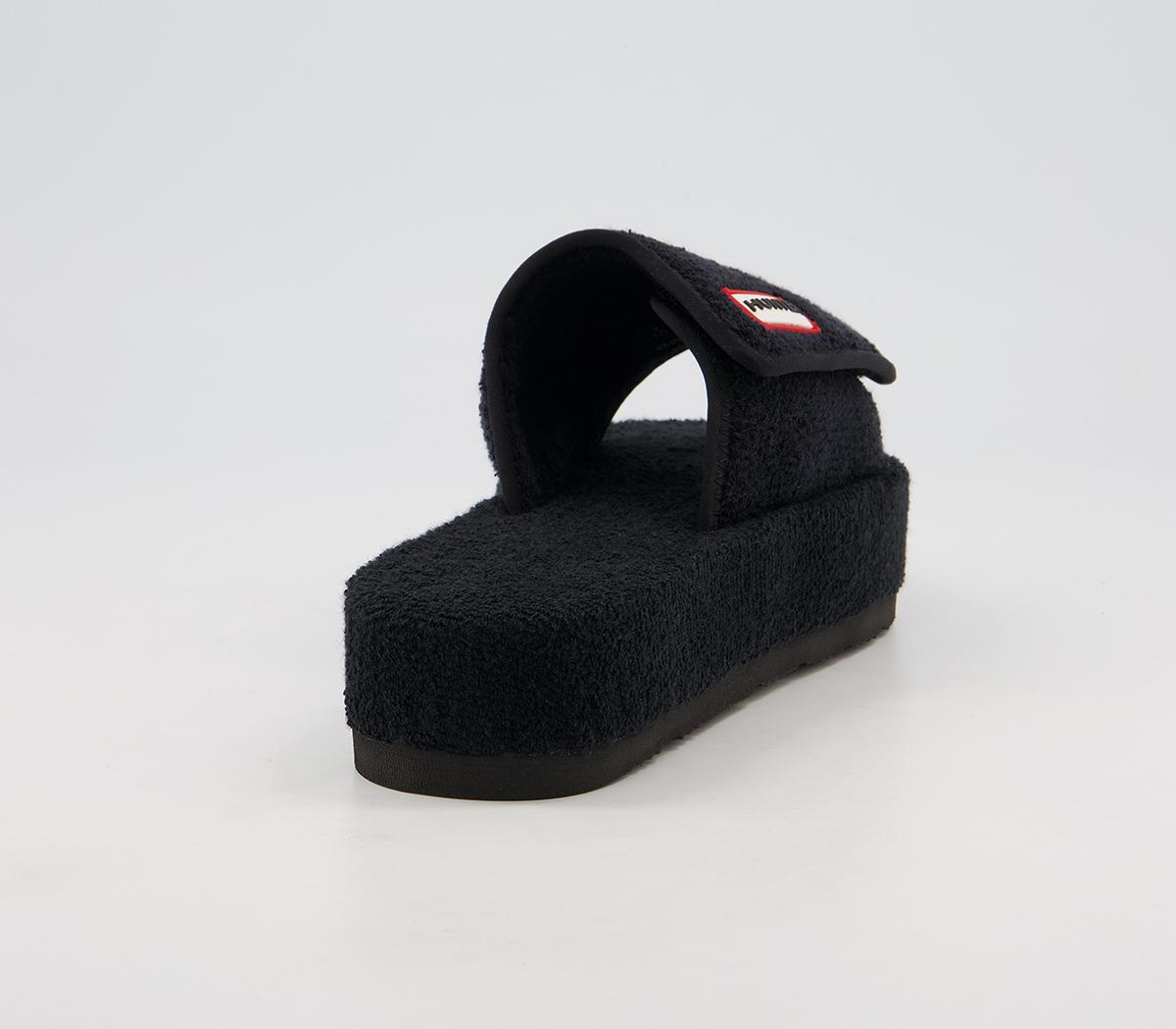 HunterTerry Towelling Beach SlidesBlack