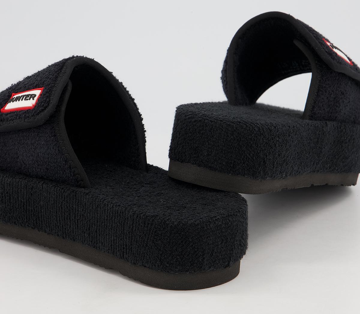 HunterTerry Towelling Beach SlidesBlack