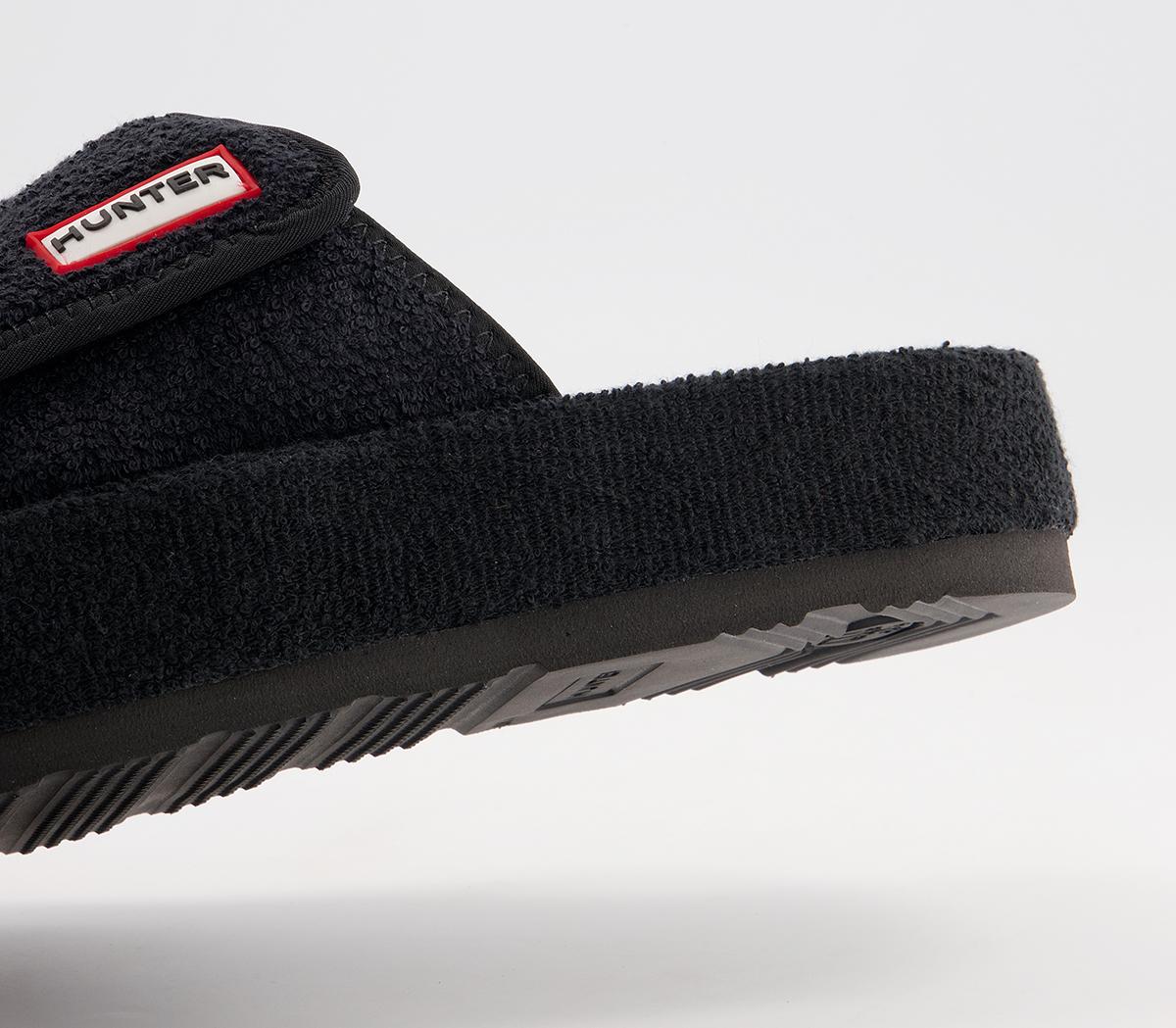 HunterTerry Towelling Beach SlidesBlack