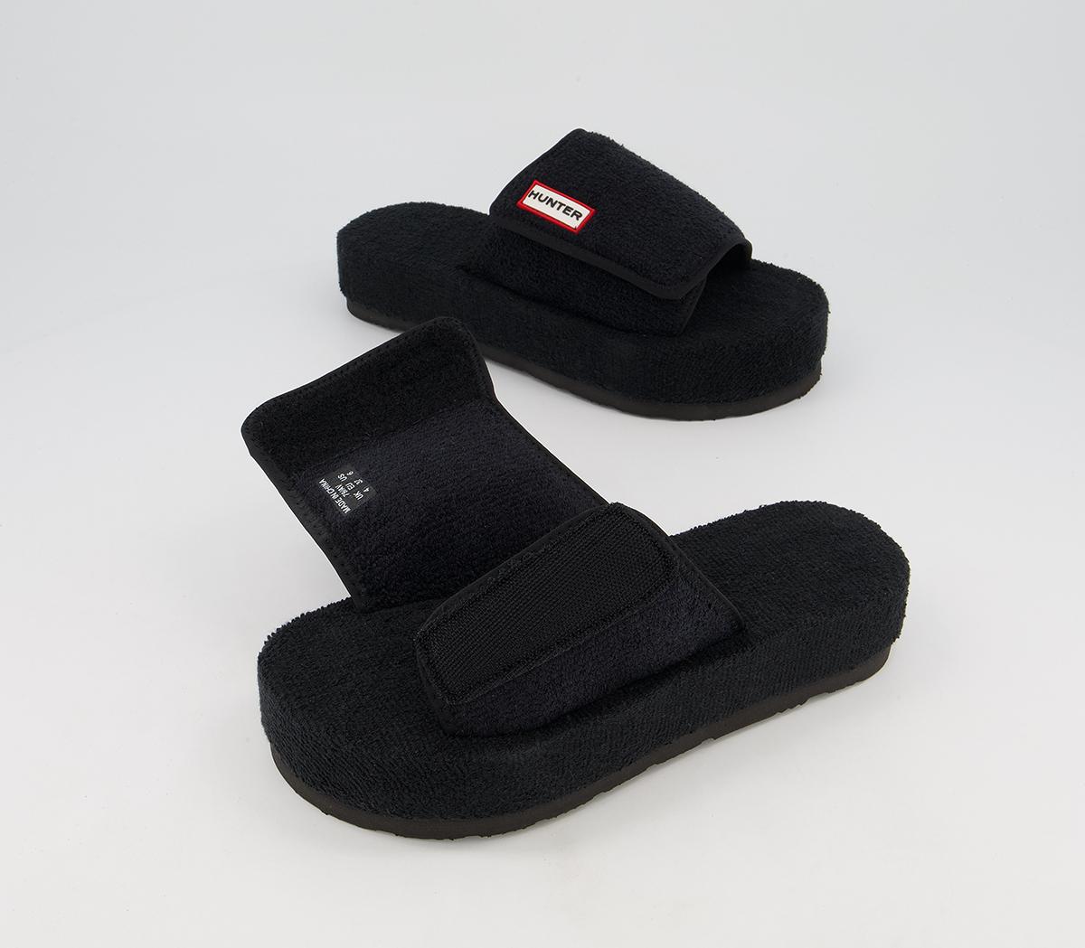 HunterTerry Towelling Beach SlidesBlack