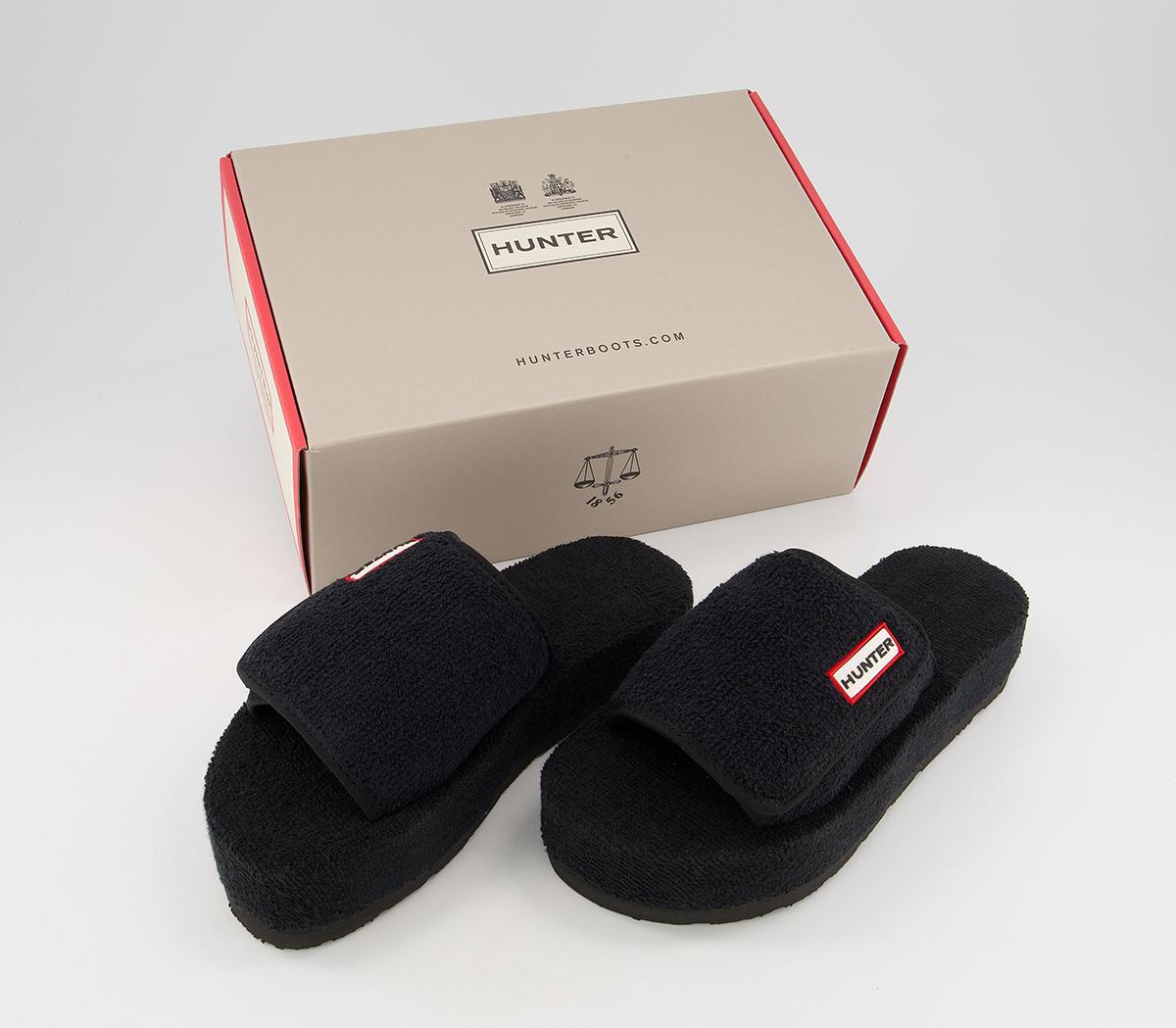 HunterTerry Towelling Beach SlidesBlack
