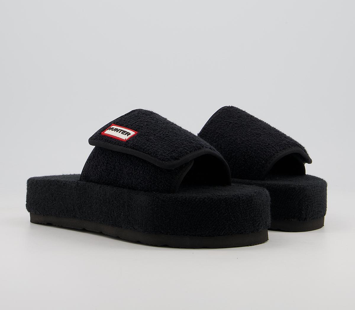 HunterTerry Towelling Beach SlidesBlack