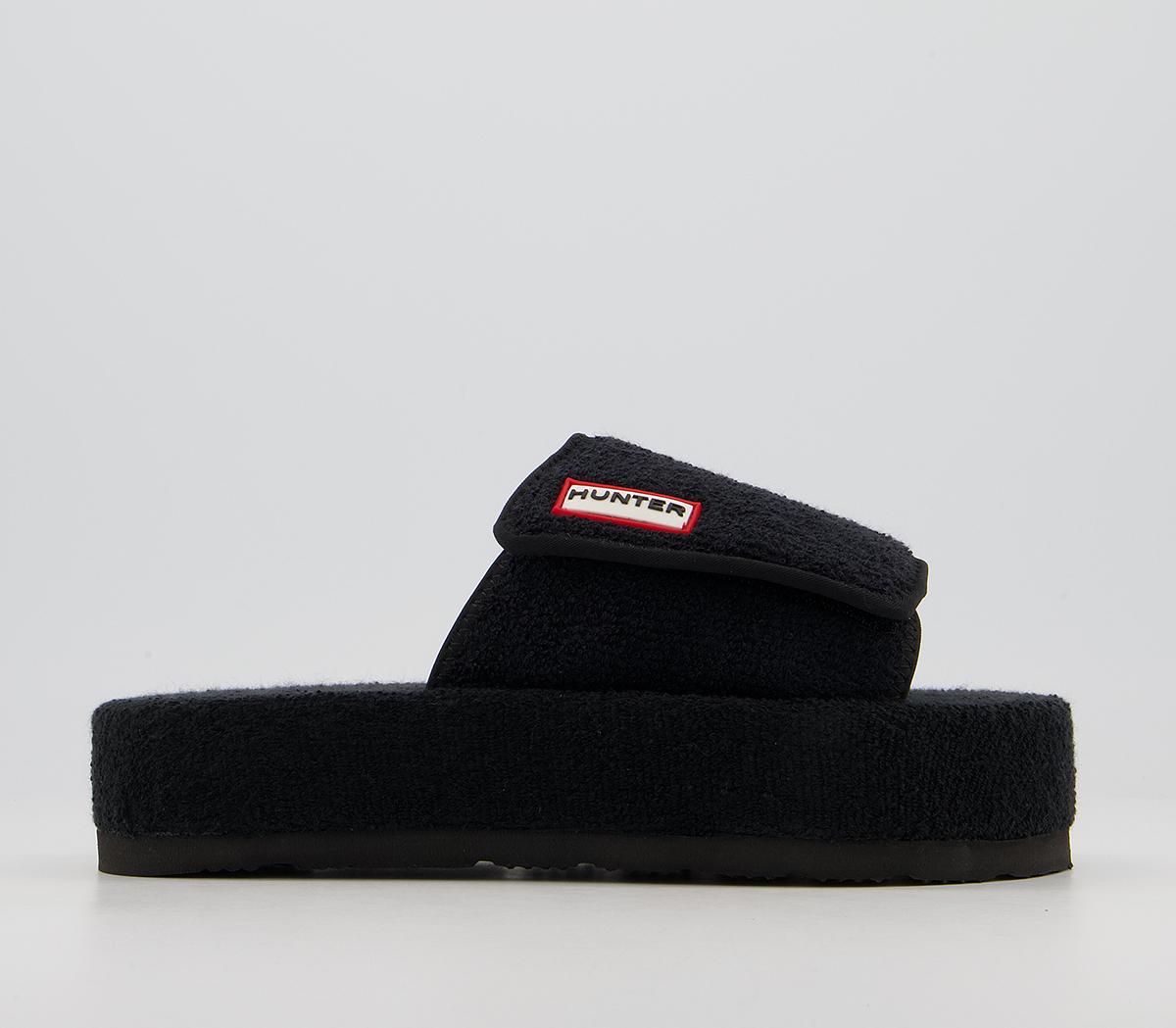 HunterTerry Towelling Beach SlidesBlack