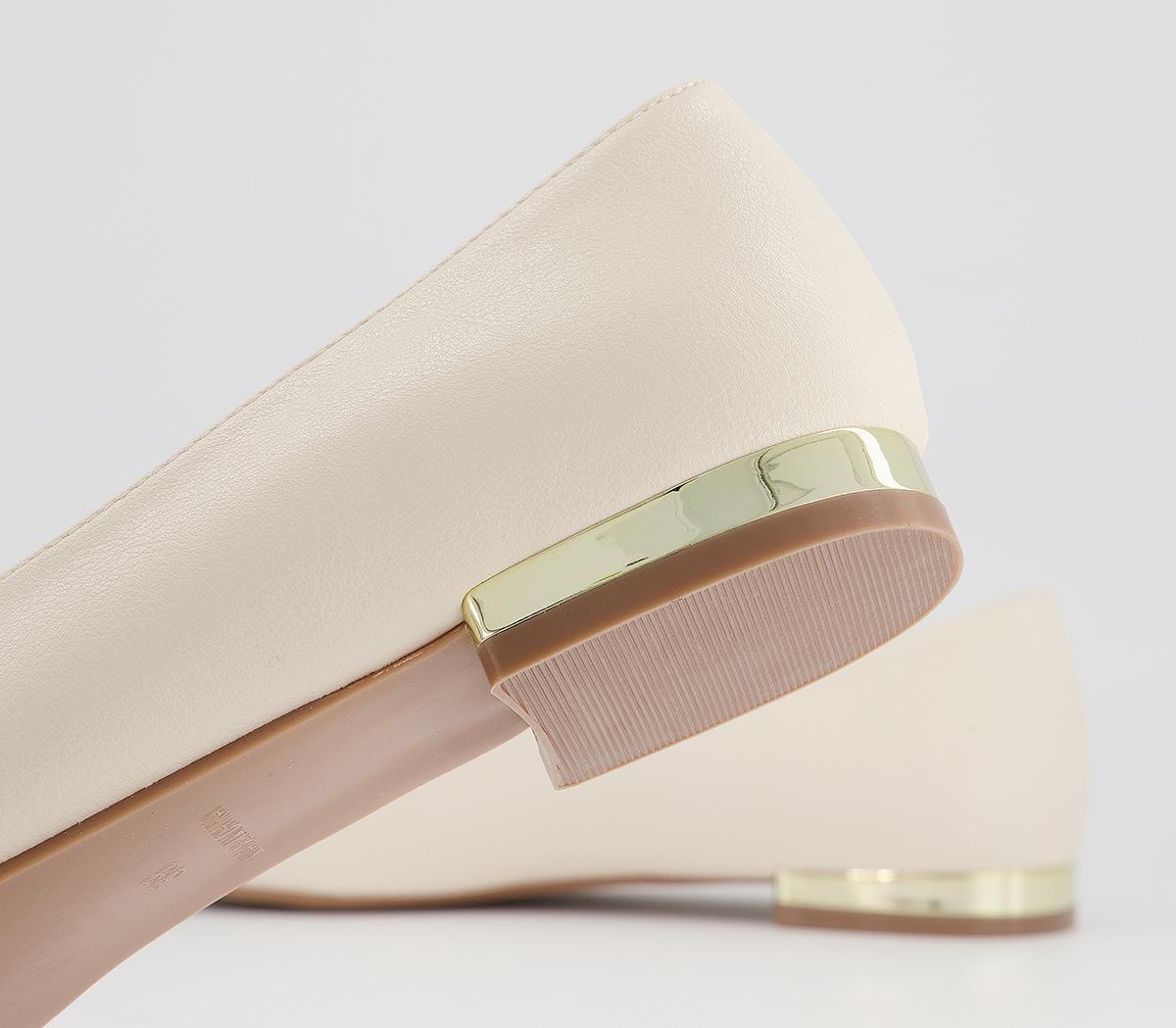 Office Feathered Heel Clip Pointed Pumps Office Feathered Heel Clip Pointed Pumps White With Gold Heel Clip