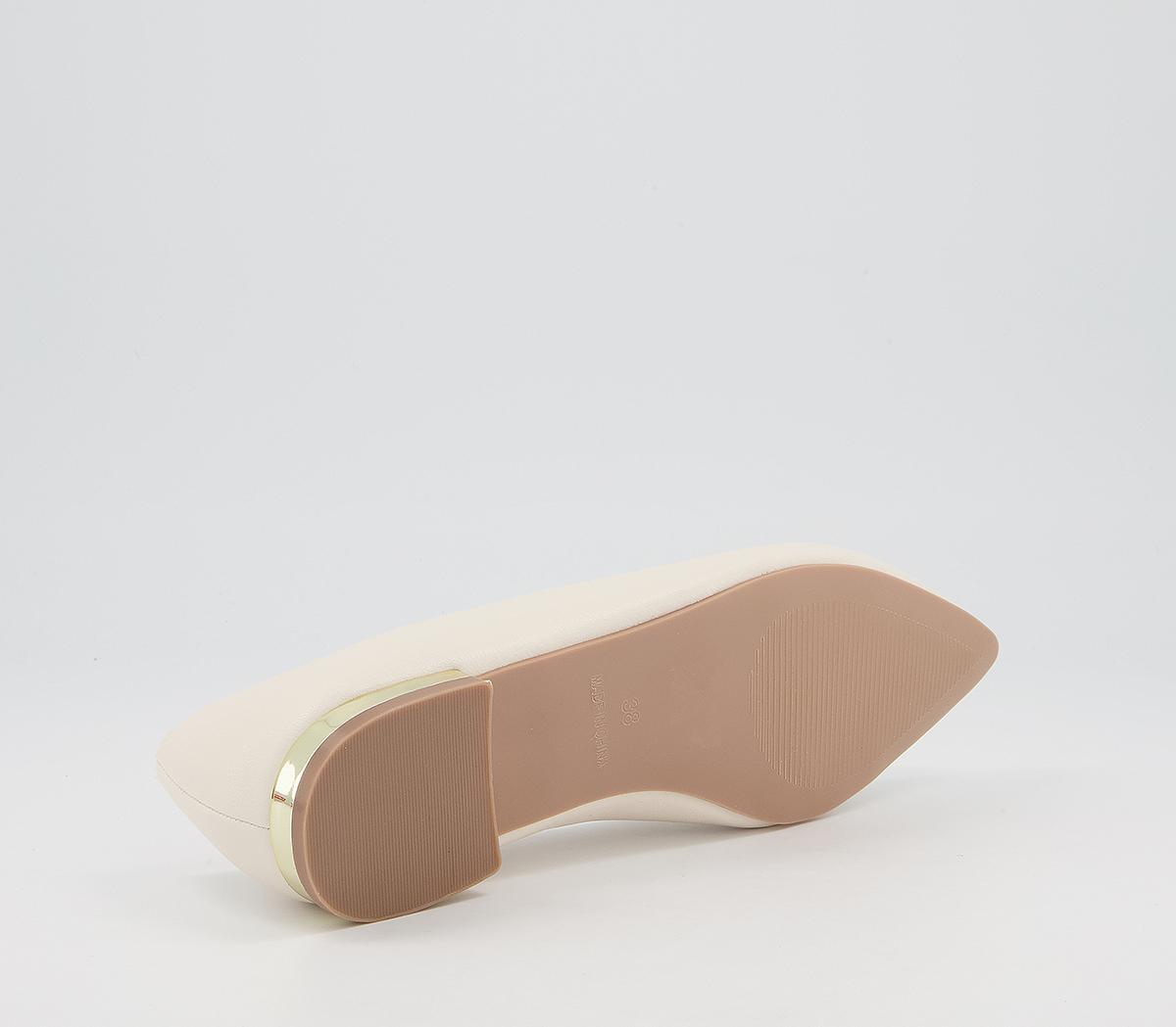 Office Feathered Heel Clip Pointed Pumps Office Feathered Heel Clip Pointed Pumps White With Gold Heel Clip
