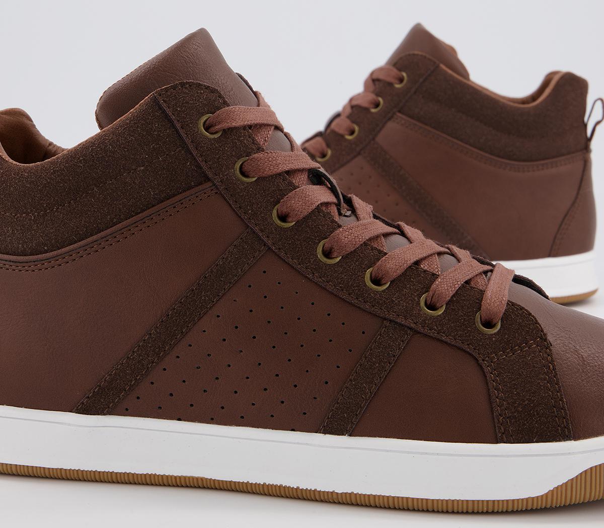 OFFICE Clyde Mid Casual Trainers Brown - Men's Casual Shoes